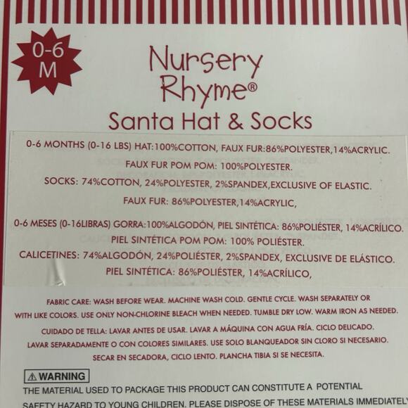 Nursery Rhymes Newborn Santa Hat Socks Set 0-6 Months 0-16 Lbs Christmas Tree - Picture 4 of 9